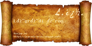 Légrádi Áron névjegykártya